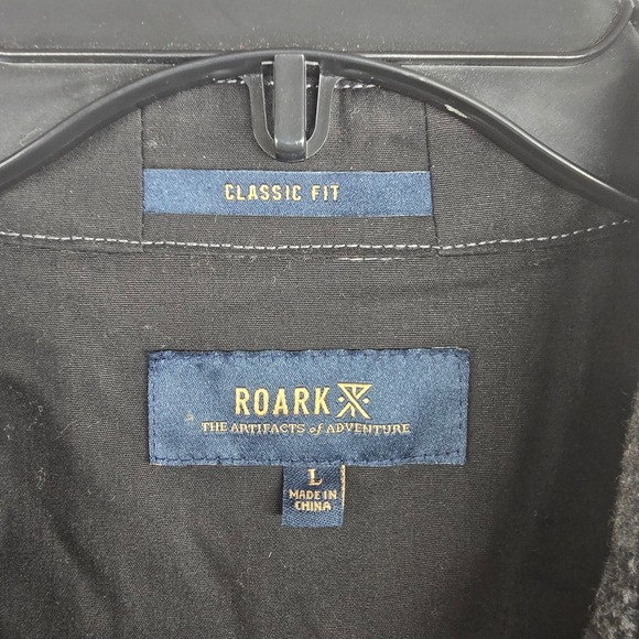 ROARK Nordsman Flannel Shirt Jacket Men's Large Pecan Plaid Button Long Sleeve - Picture 2 of 8